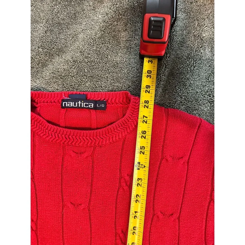 Vintage Nautica Knit Sweater - Large, Red